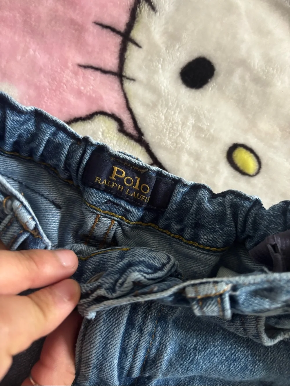Ralph Lauren Light Blue Denim Kids Shorts in with Crest Accents